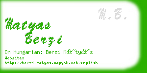 matyas berzi business card